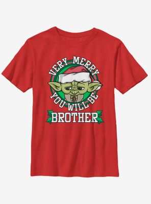 Star Wars Merry Yoda Brother Youth T-Shirt
