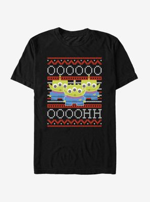 Disney Pixar Toy Story Alien Ooh Christmas Pattern T-Shirt