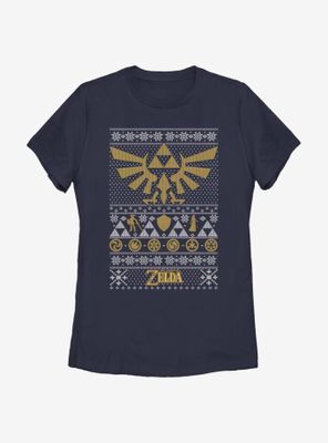 Nintendo The Legend Of Zelda Hyrule Christmas Pattern Womens T-Shirt