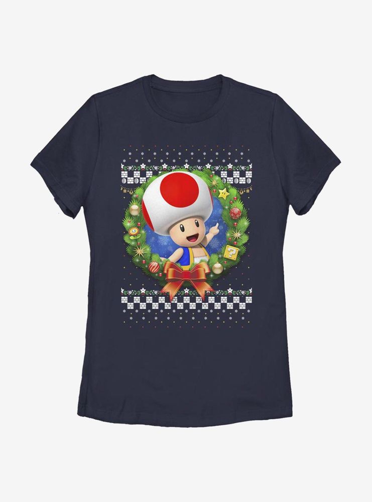 Nintendo Super Mario Wreath Toad 3D Womens T-Shirt