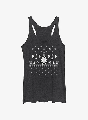 Nintendo Super Mario White Christmas Womens Tank Top