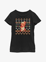 Nintendo Super Mario Retro Jump Christmas Pattern Youth Girls T-Shirt