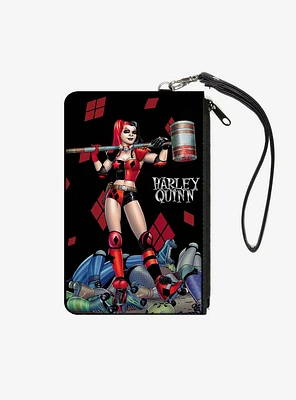DC Comics Harley Quinn Issue 1 Roller Derby Hammer Cover Pose Wallet Canvas Zip Clutch