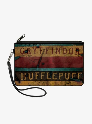 Harry Potter Gryffindor Hufflepuff Burnt Banners Wallet Canvas Zip Clutch