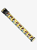 Disney Minnie Mouse Hat Poses Stripe Yellow White Luggage Strap