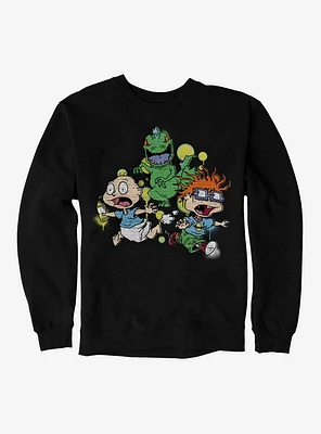 Rugrats Tommy And Chuckie Run From Reptar Sweatshirt