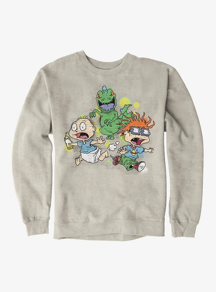 Rugrats Tommy And Chuckie Run From Reptar Sweatshirt