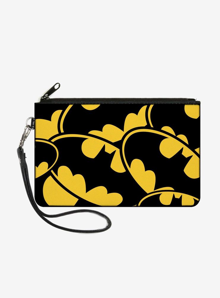 DC Comics Batman Bat Signals Close Up  Wallet Canvas Zip Clutch