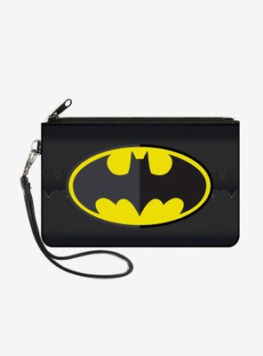 DC Comics Batman Icon Centered Bat Signal Wallet Canvas Zip Clutch