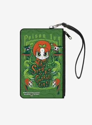 DC Comics Chibi Poison Ivy And The Sirens Of Gotham City Wallet Canvas Zip Clutch