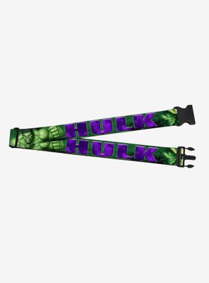 Marvel Hulk Face Close Up Action Pose Greens Purples Luggage Strap