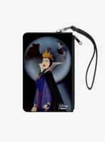 Disney Snow White Evil Queen Old Hag Apple Scene Wallet Canvas Zip Clutch