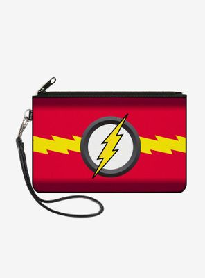 DC Comics The Flash Icon Bolt Stripe Wallet Canvas Zip Clutch