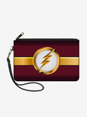 DC Comics The Flash Logo Stripe Wallet Canvas Zip Clutch