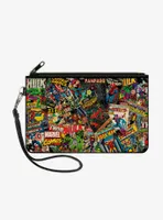 Marvel Retro Comic Books Stacked Wallet Canvas Zip Clutch