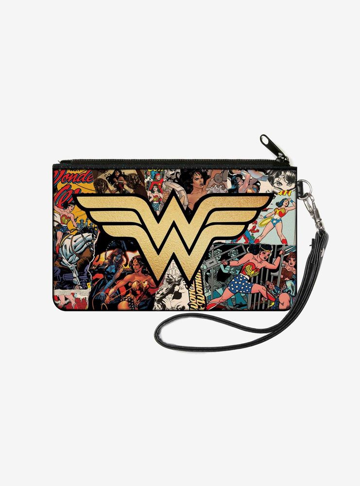 DC Comics Wonder Woman Icon Through The Years Comics Book Covers Wallet Canvas Zip Clutch