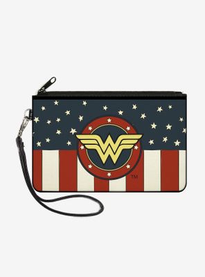 DC Comics Wonder Woman Logo Americana Wallet Canvas Zip Clutch