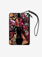 Marvel X-Men Jean Gray Pose Phoenix Force Comic Scene Blocks Wallet Canvas Zip Clutch