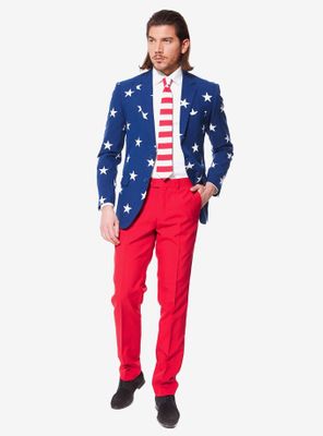 OppoSuits Men's Stars And Stripes Americana Suit