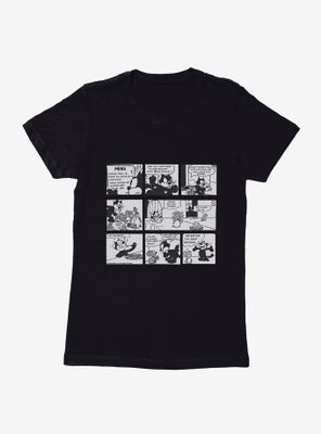 Felix The Cat What's On Menu Comic Strip Womens T-Shirt