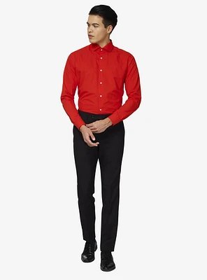 OppoSuits Men's Red Devil Solid Color Shirt