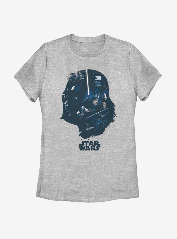 Star Wars Vader Helmet Fill Womens T-Shirt