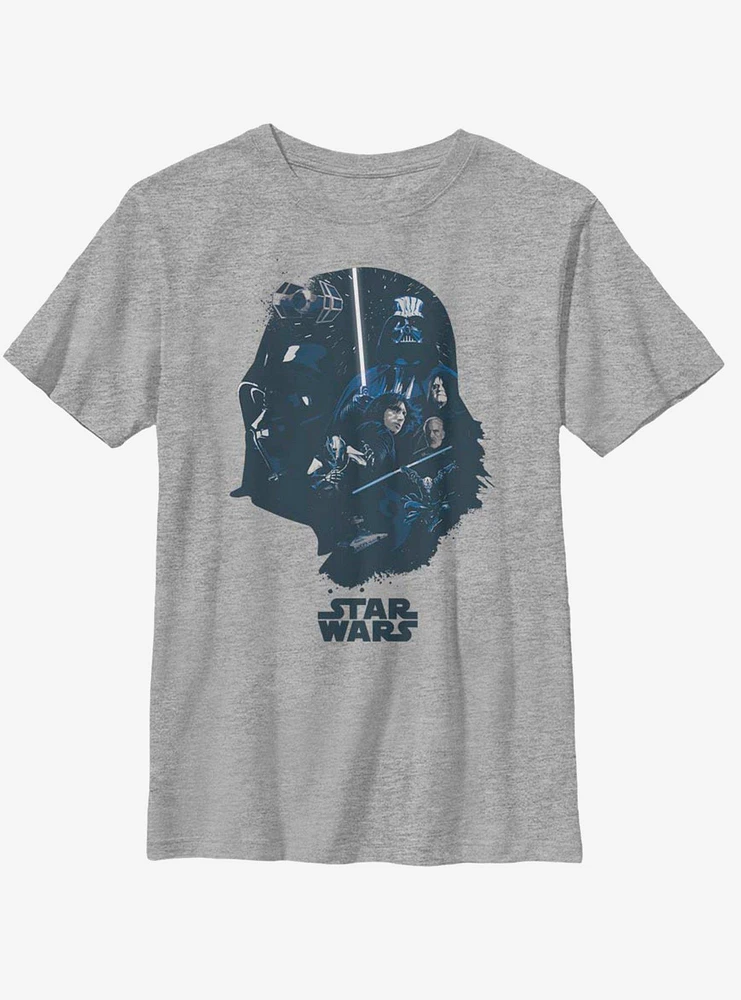 Star Wars Vader Helmet Fill Youth T-Shirt