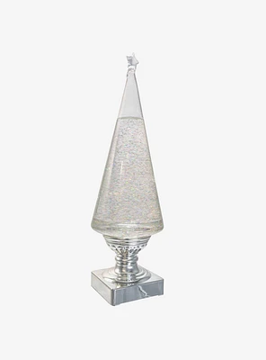 Battery-Operated Clear And Silver Lava Light Tree