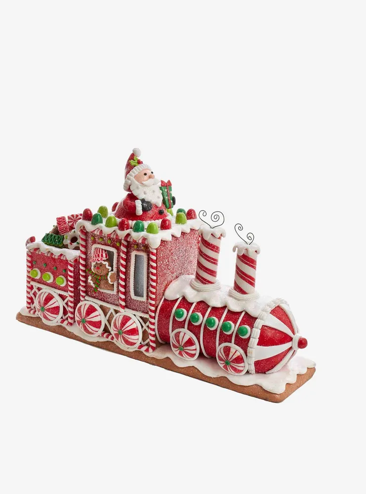 Battery-Operated Gingerbread Junction Led Train Table Piece