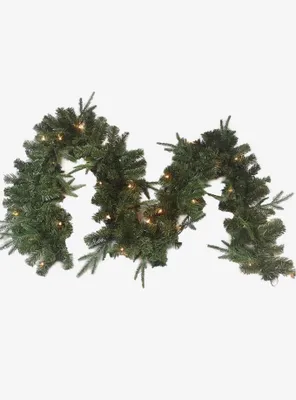 Sierra Green Garland With 50 Warm White Led Lights