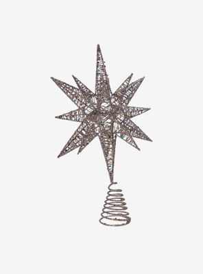 Silver Glitter Wire 3D Star Treetop