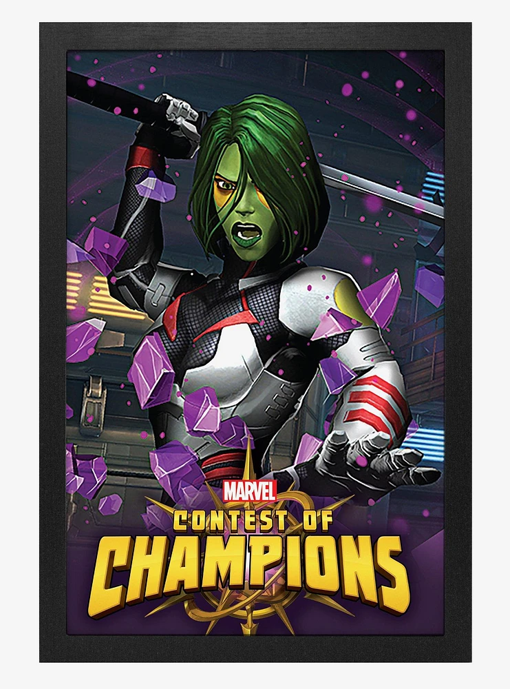 Marvel Contest Of Champions Gamora Framed Poster