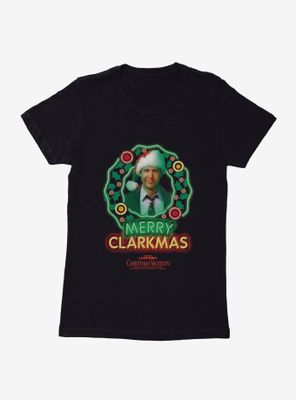 National Lampoon's Christmas Vacation Merry Clarkmas Neon Lights Womens T-Shirt