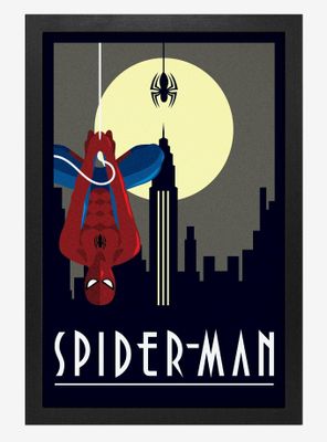 Marvel Spider Man Art Deco Dark Poster