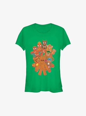 Marvel Avengers Cookie Group Holiday Girls T-Shirt