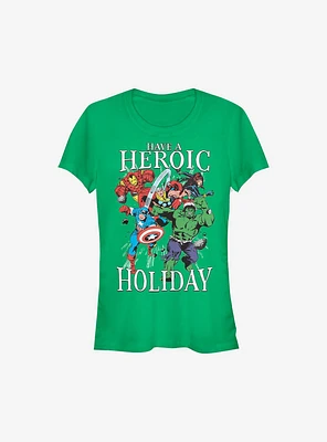 Marvel Avengers Heroic Family Holiday Girls T-Shirt