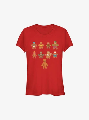 Marvel Avengers Lined Up Cookies Holiday Girls T-Shirt