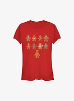 Marvel Avengers Lined Up Cookies Holiday Girls T-Shirt