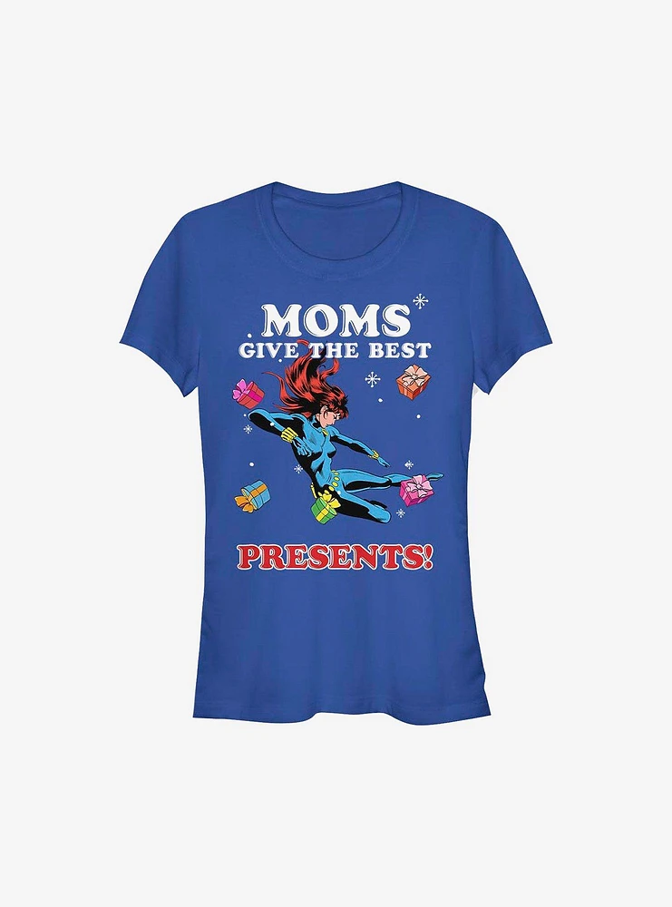 Marvel Black Widow Mom's Presents Holiday Girls T-Shirt