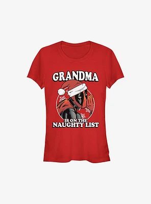 Marvel Deadpool Grandma Is On The Naughty List Holiday Girls T-Shirt