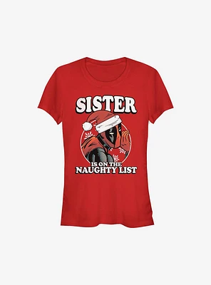 Marvel Deadpool Sister Is On The Naughty List Holiday Girls T-Shirt