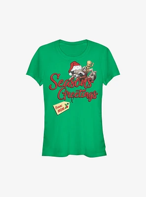 Marvel Guardians Of The Galaxy Rocket Greetings From Mom Holiday Girls T-Shirt