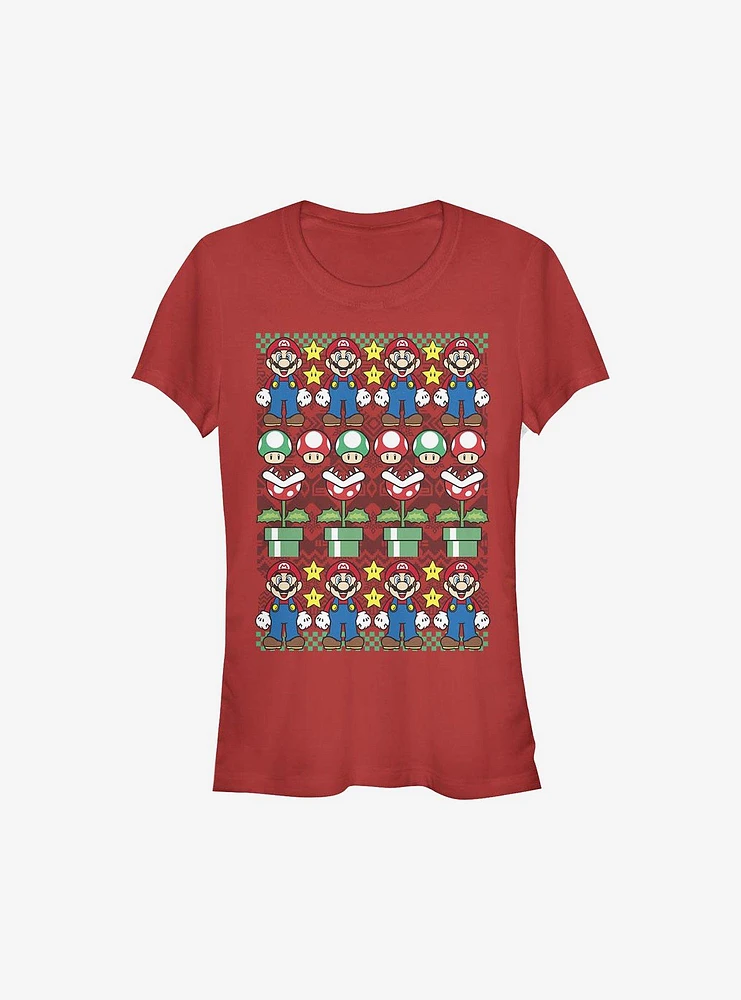Super Mario Holiday Girls T-Shirt