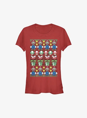 Super Mario Holiday Girls T-Shirt
