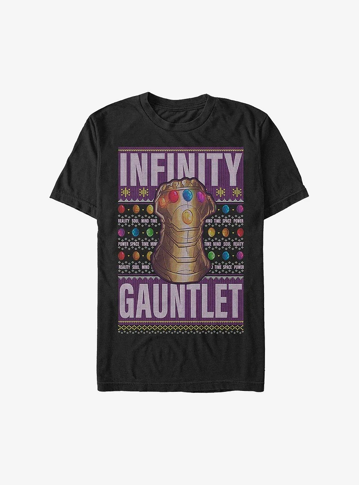 Marvel Avengers Gauntlet Christmas Pattern T-Shirt