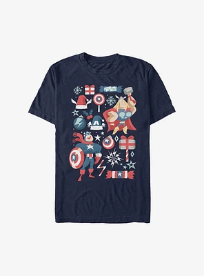 Marvel Avengers Holiday Mashaup T-Shirt