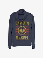 Marvel Captain Christmas Pattern Cowl Neck Long-Sleeve Girls Top