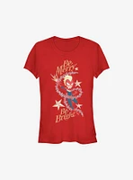 Marvel Captain Be Merry Holiday Girls T-Shirt