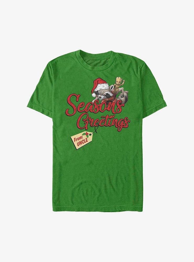 Marvel Guardians Of The Galaxy Seasons Greetings From Uncle Holiday T-Shirt