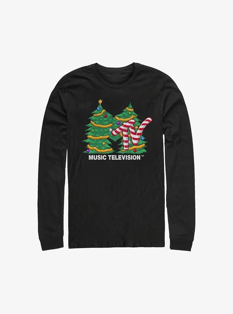 MTV Christmas Tree Logo Long-Sleeve T-Shirt